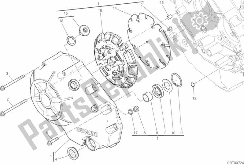 All parts for the Clutch Cover of the Ducati Diavel Xdiavel USA 1260 2019